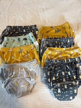 Upairy Cotton Training Pants - Yellow, Gray, Blue - Pack of 8